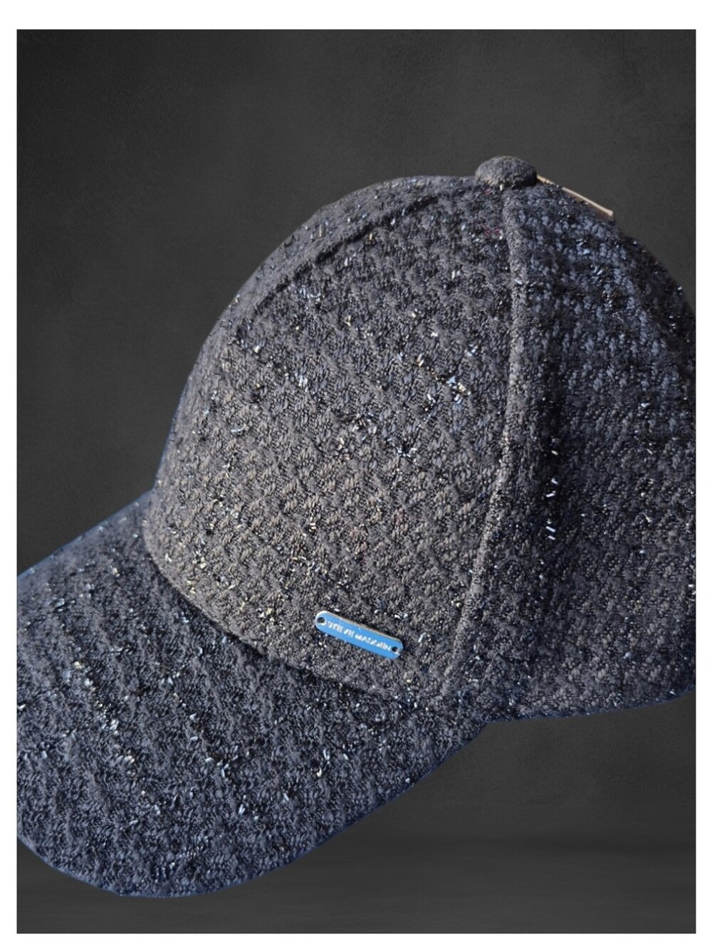 Steve Madden "Official" Baseball Cap, Tweed in Black. - Picture 4 of 9